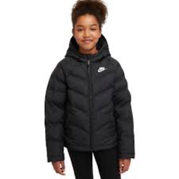 Nike Kids Black Hooded Puffer Jacket - Picture 9 of 9